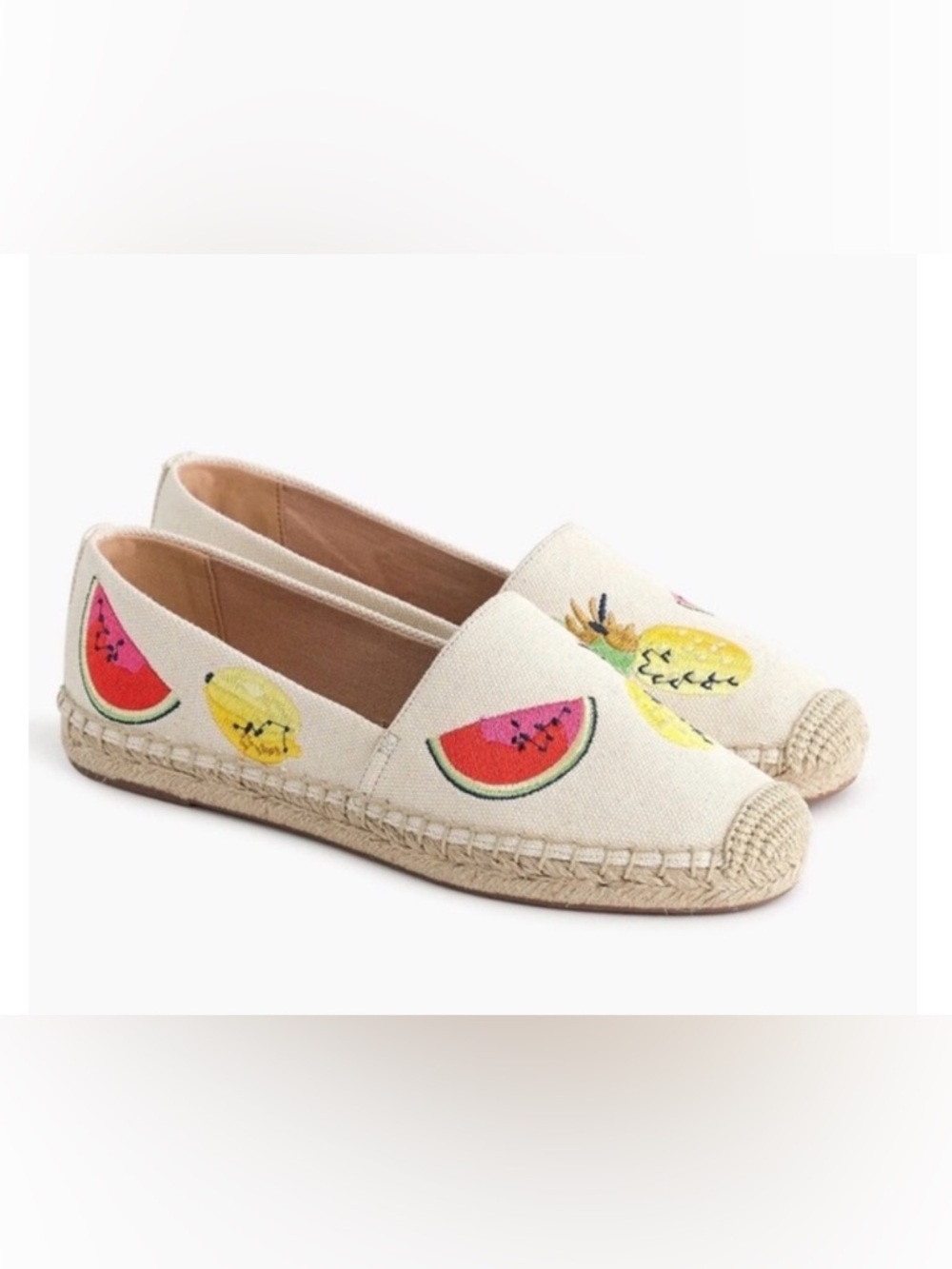 J.CREW Fruit Salad Embroidered Espadrille size 7.5